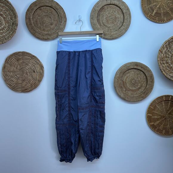 Free People Movement Blue Nylon Matching Two Piece Set Small Activewear Workout - Picture 9 of 12